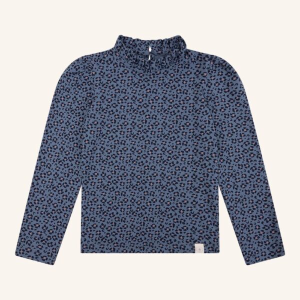 Loulou top navy leopard flower