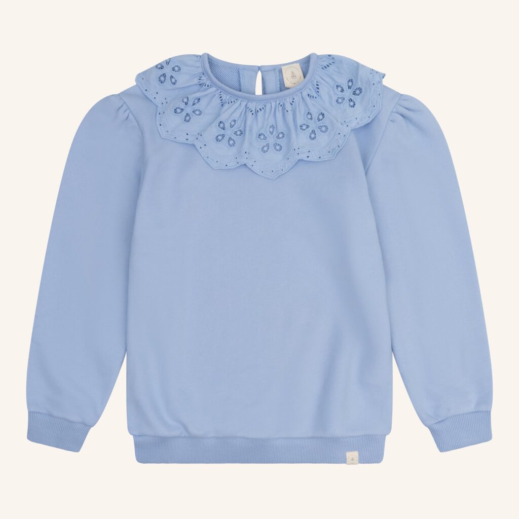 Bibi broderie sweater blue