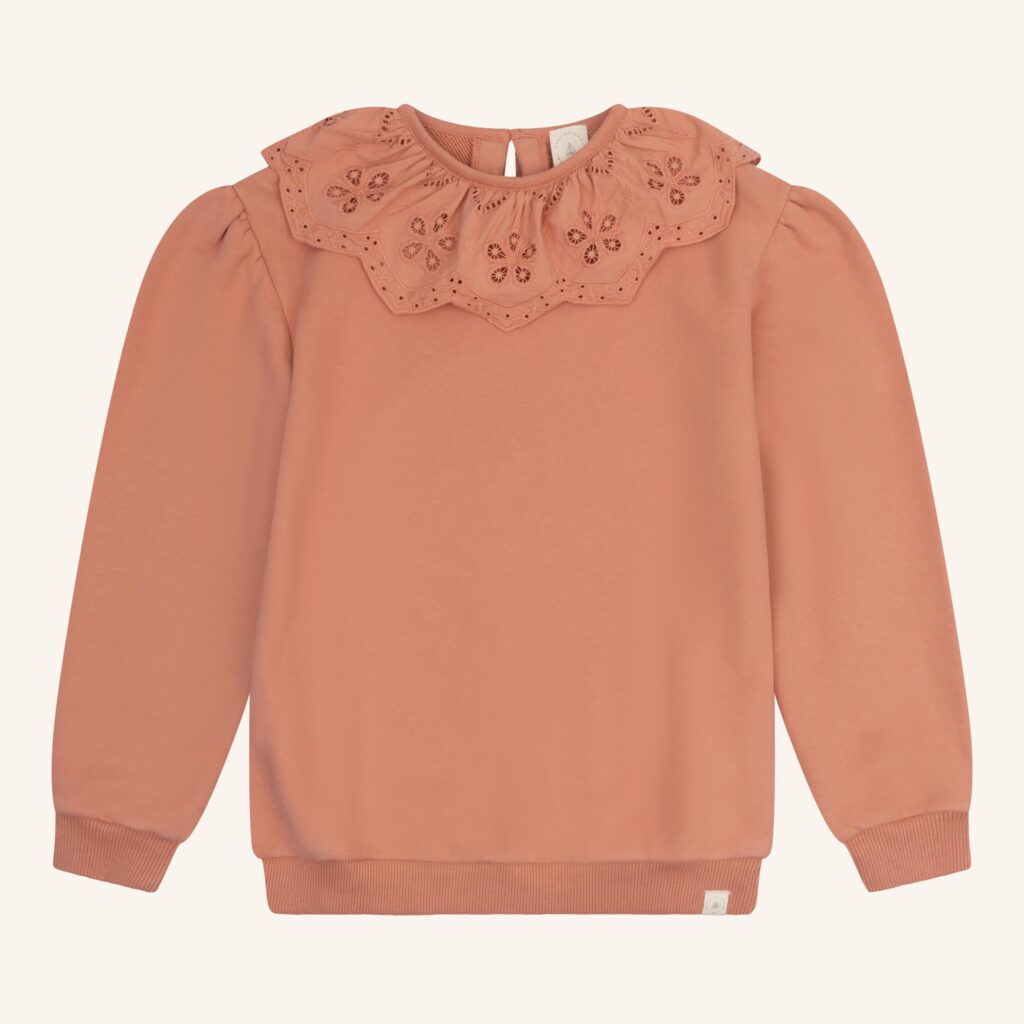 Bibi broderie sweater rose dawn