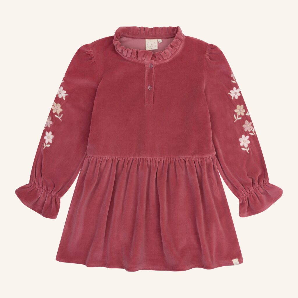 Madee dress rose velvet flowers