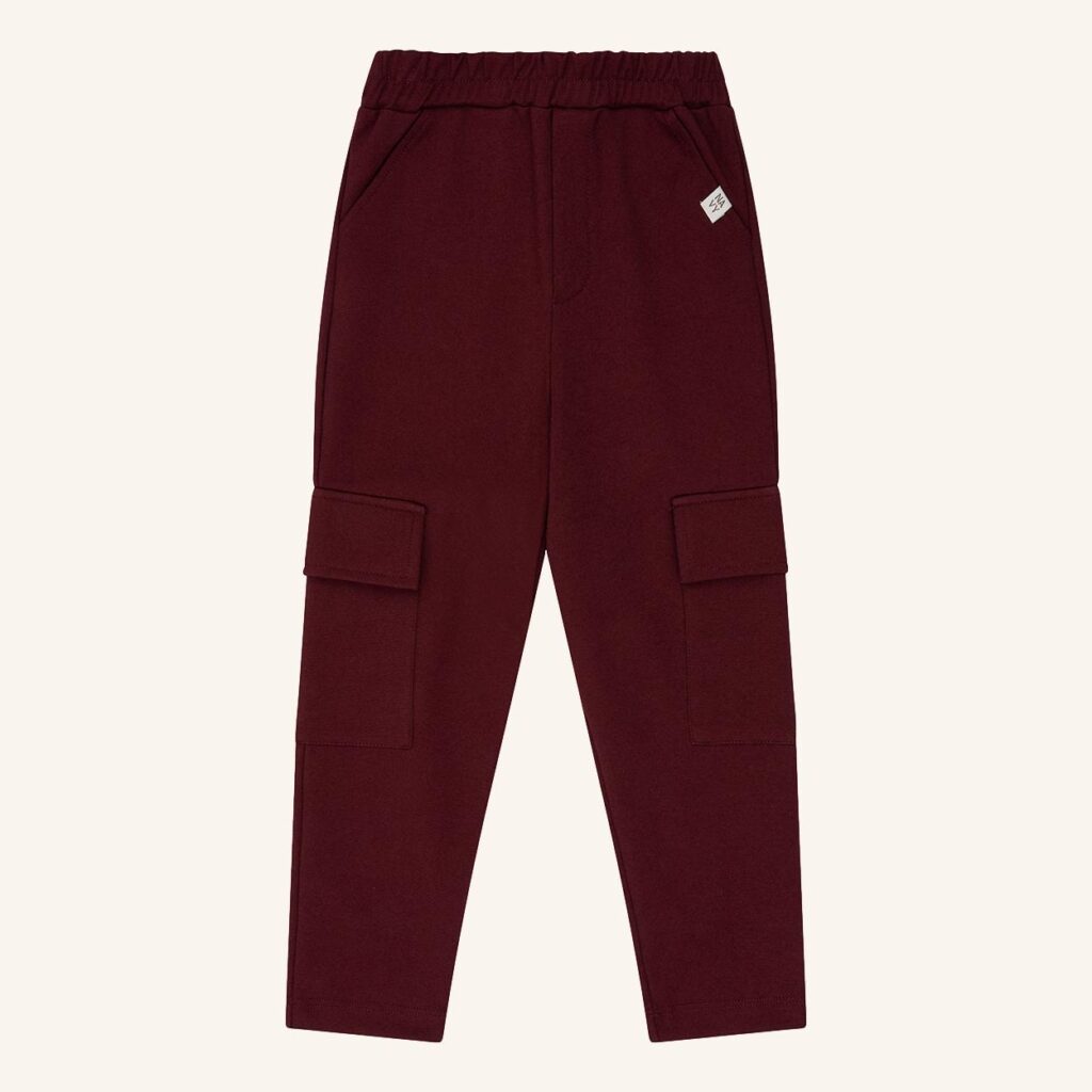 Pantalon chino bordeaux à poches