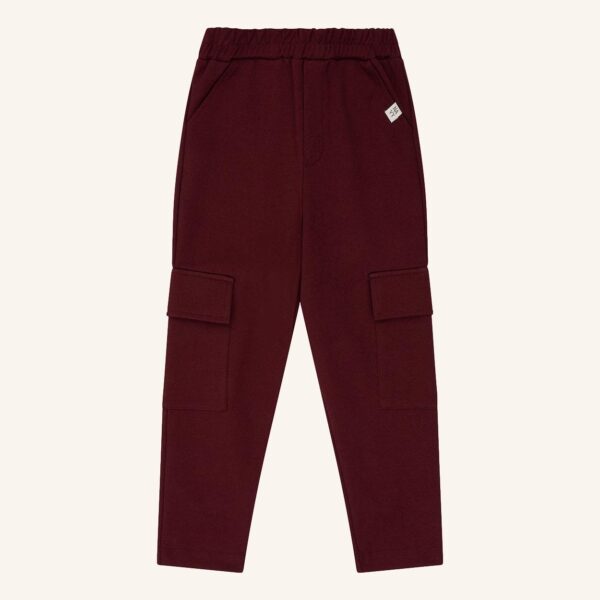 Pantalones chinos de color burdeos con bolsillos