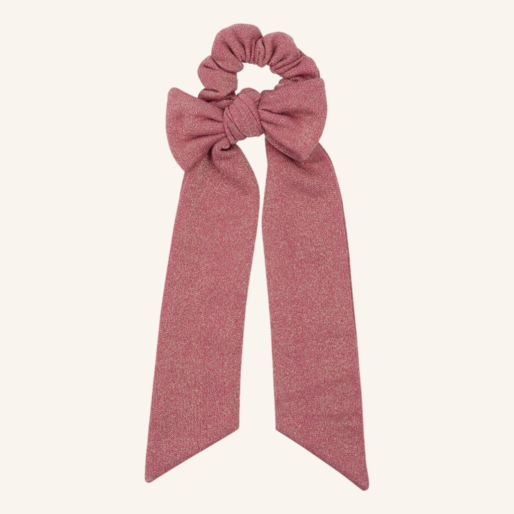 Pink glitter scrunchie with bow