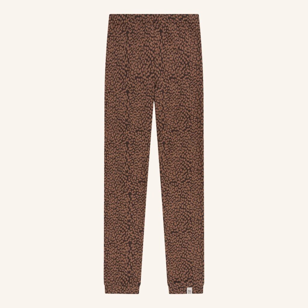 Leggings marrones con estampado de leopardo