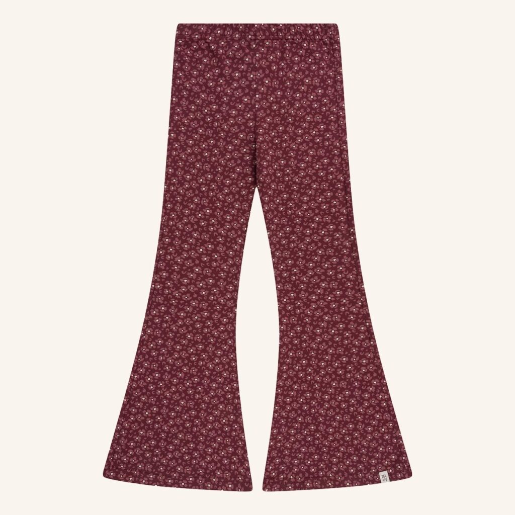 Be flared burgundy leopard flower
