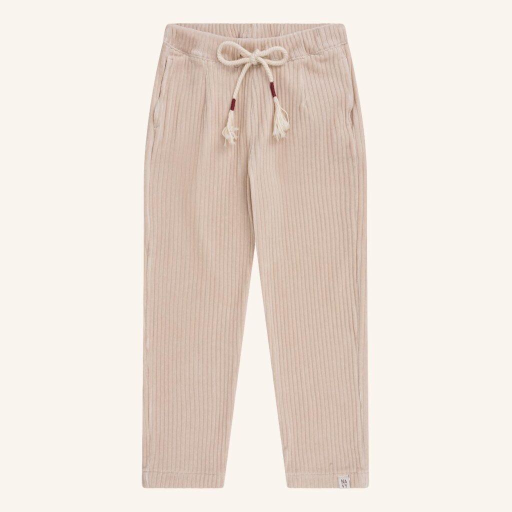 Pantalon Milly à côtes, couleur écru