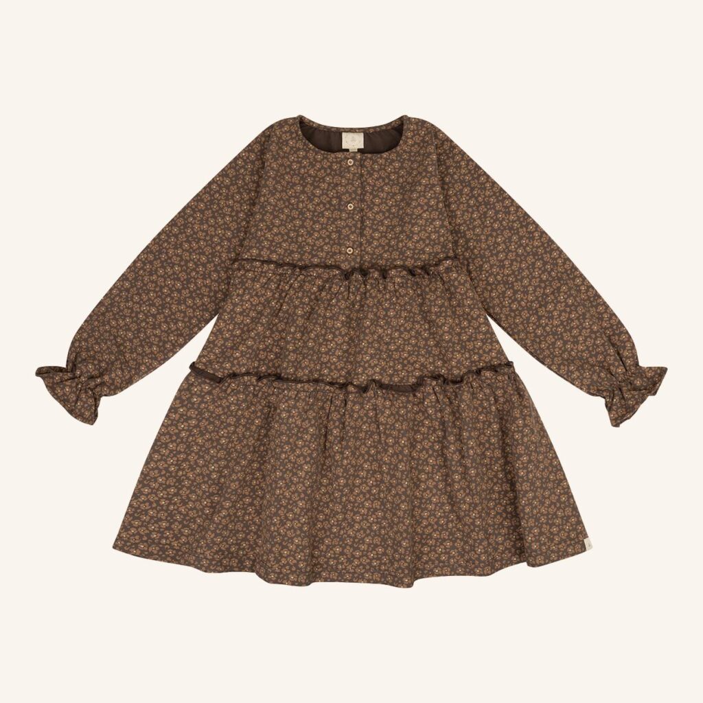 Be dressy ruffle brown leopard flower
