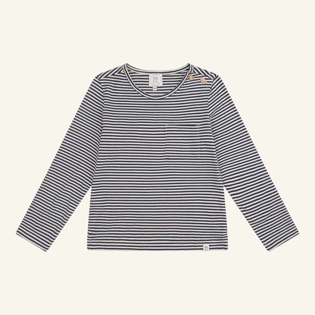 Moys Langarmshirt mit graphitfarbenen Streifen