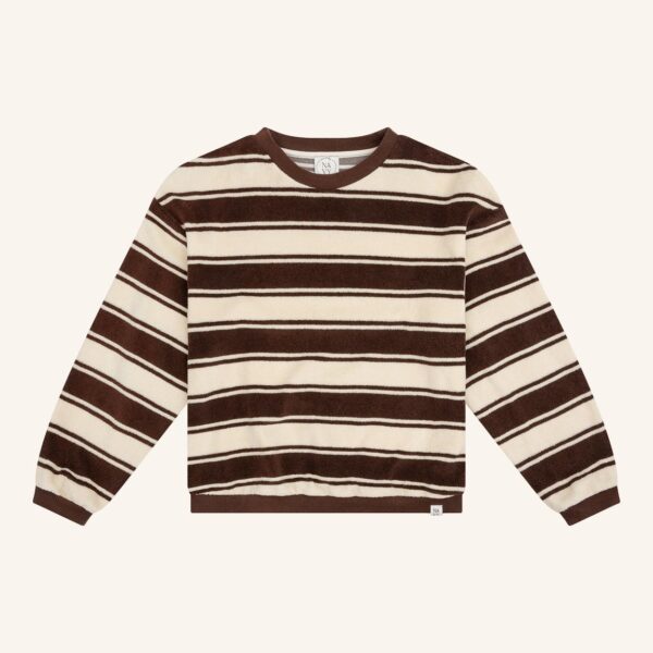 Oversized sweater dark brown bath terry stripe