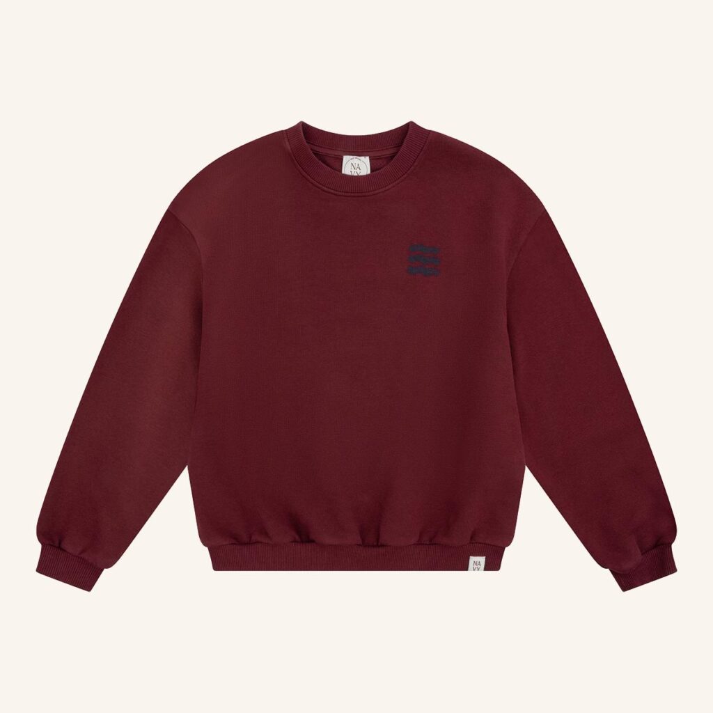 Oversized sweater waves burgundy