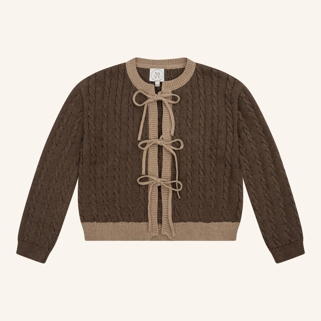 Mikki Bow-Jacke, gestrickt, braun