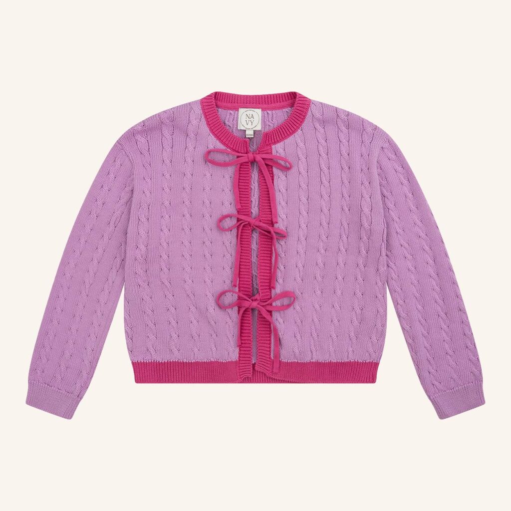 Mikki Bow-Jacke, gestrickt, lila