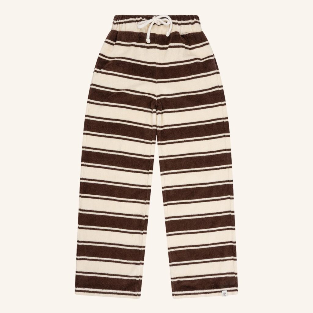 Wide leg pants  dark brown bath terry stripe