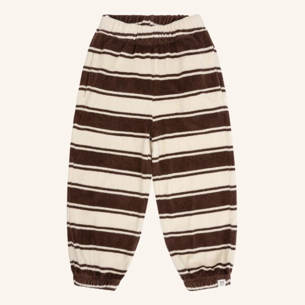 Sweatpants dark brown bath terry stripe