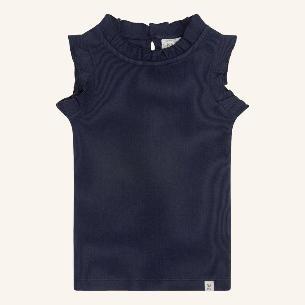 Ruffle top navy blue
