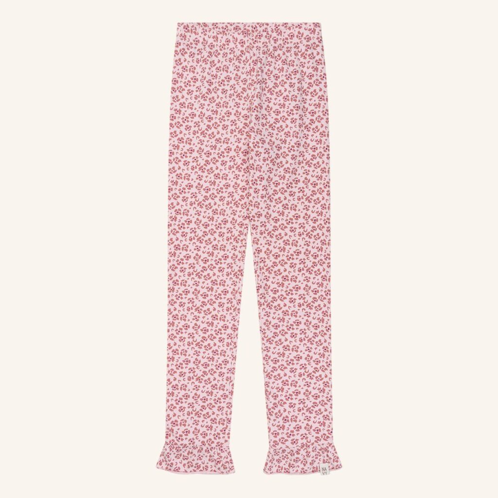 Ruffle Legging leopard flower pink