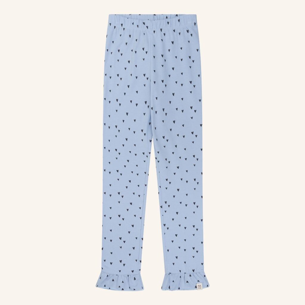 Ruffle Legging light blue hearts