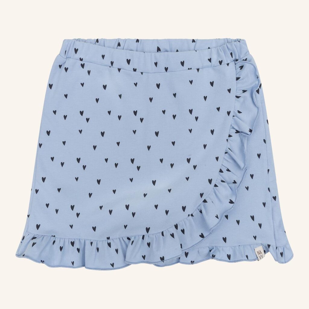 Faye skirt light blue hearts