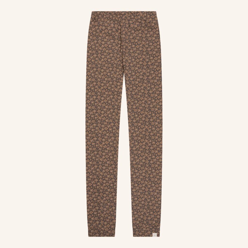 Legging brown leopard flower