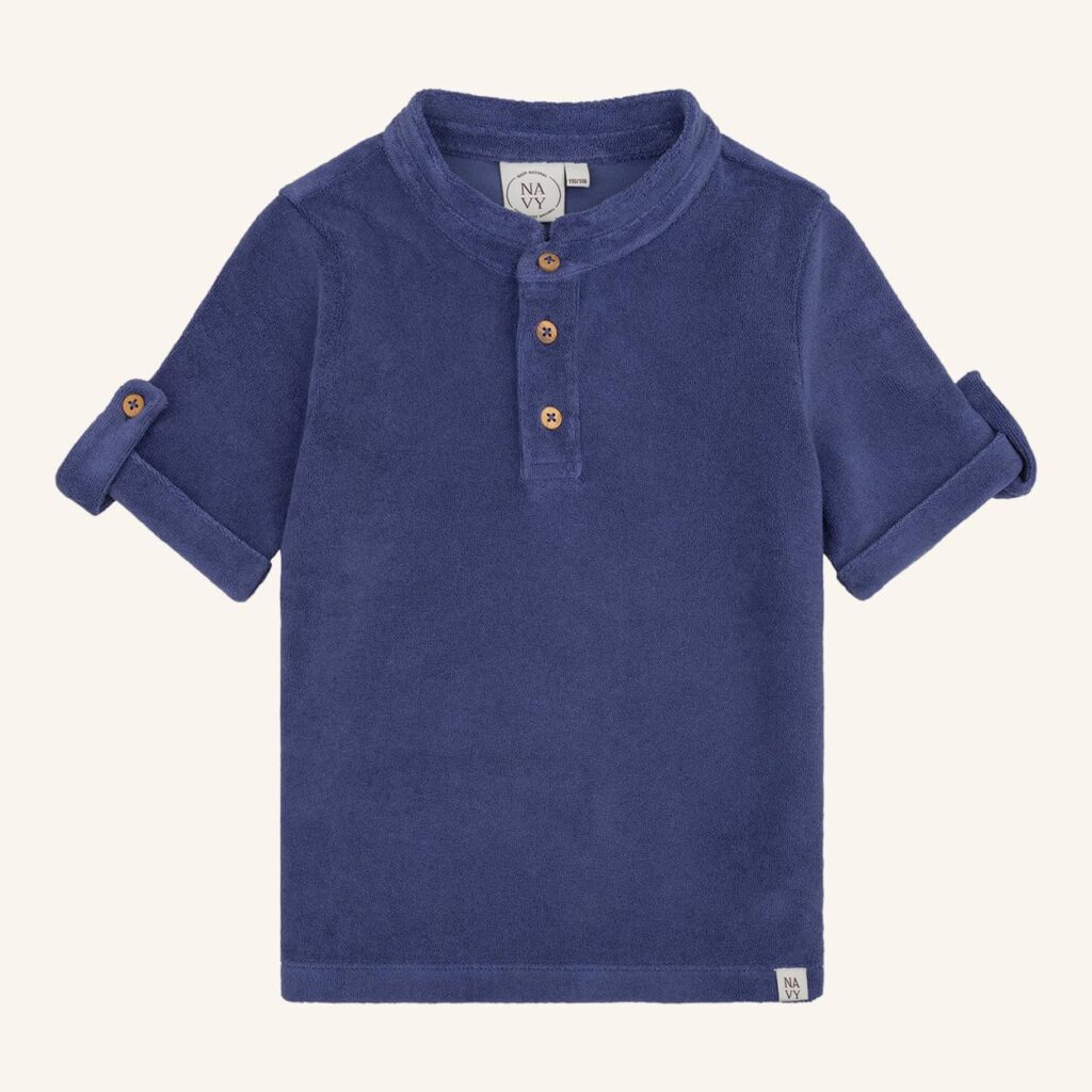 Boys polo short sleeve storm blue badstof