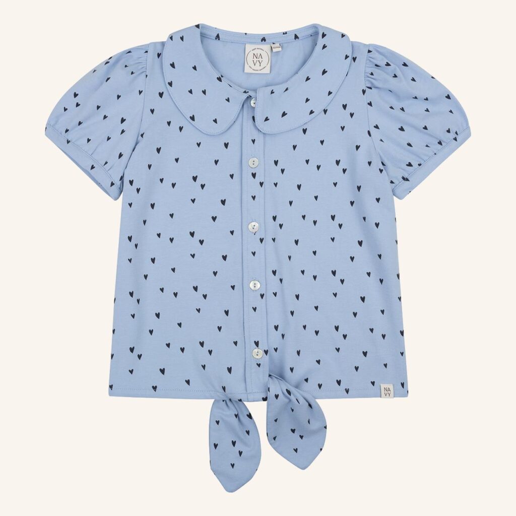 Faye blouse light blue hearts