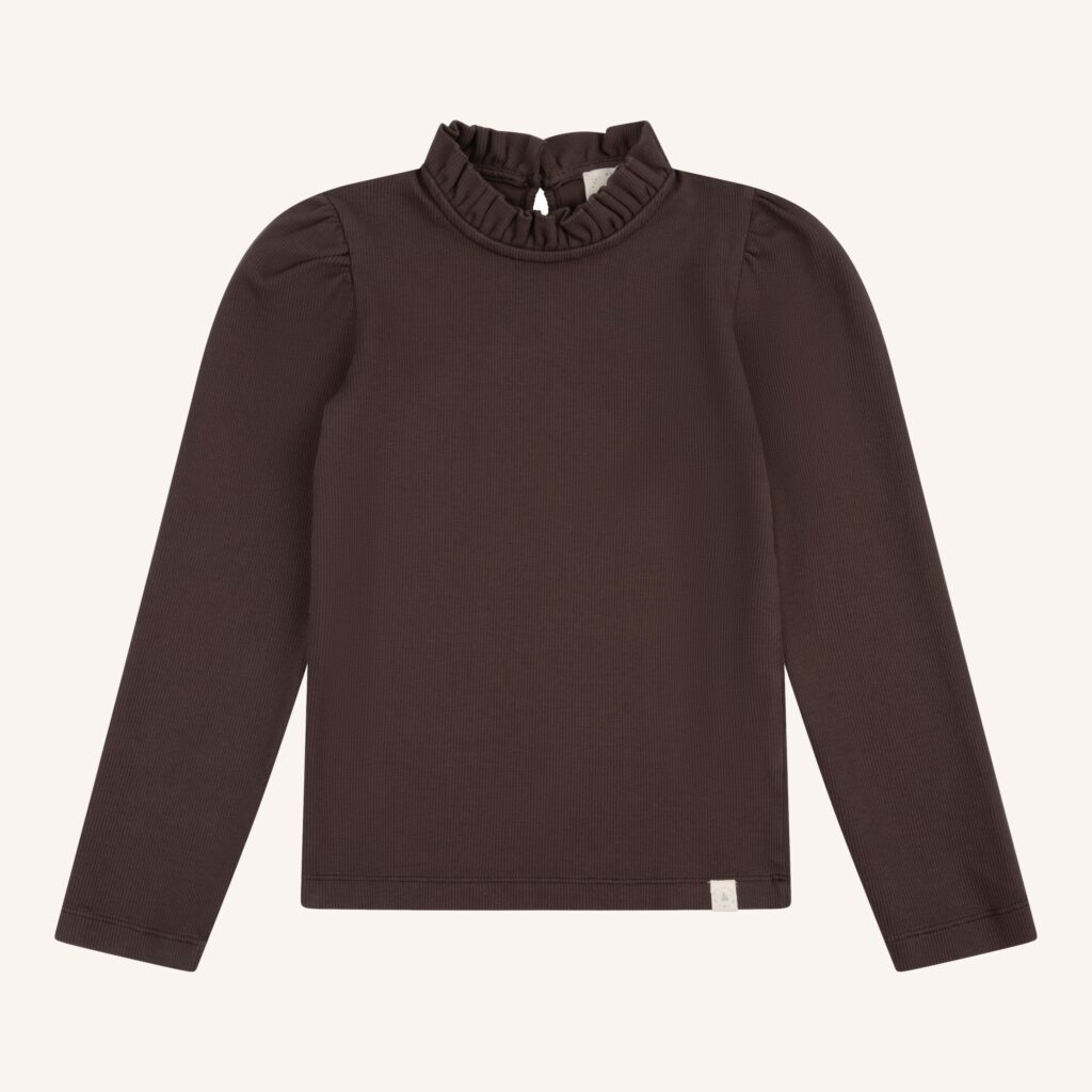Loulou top brown rib