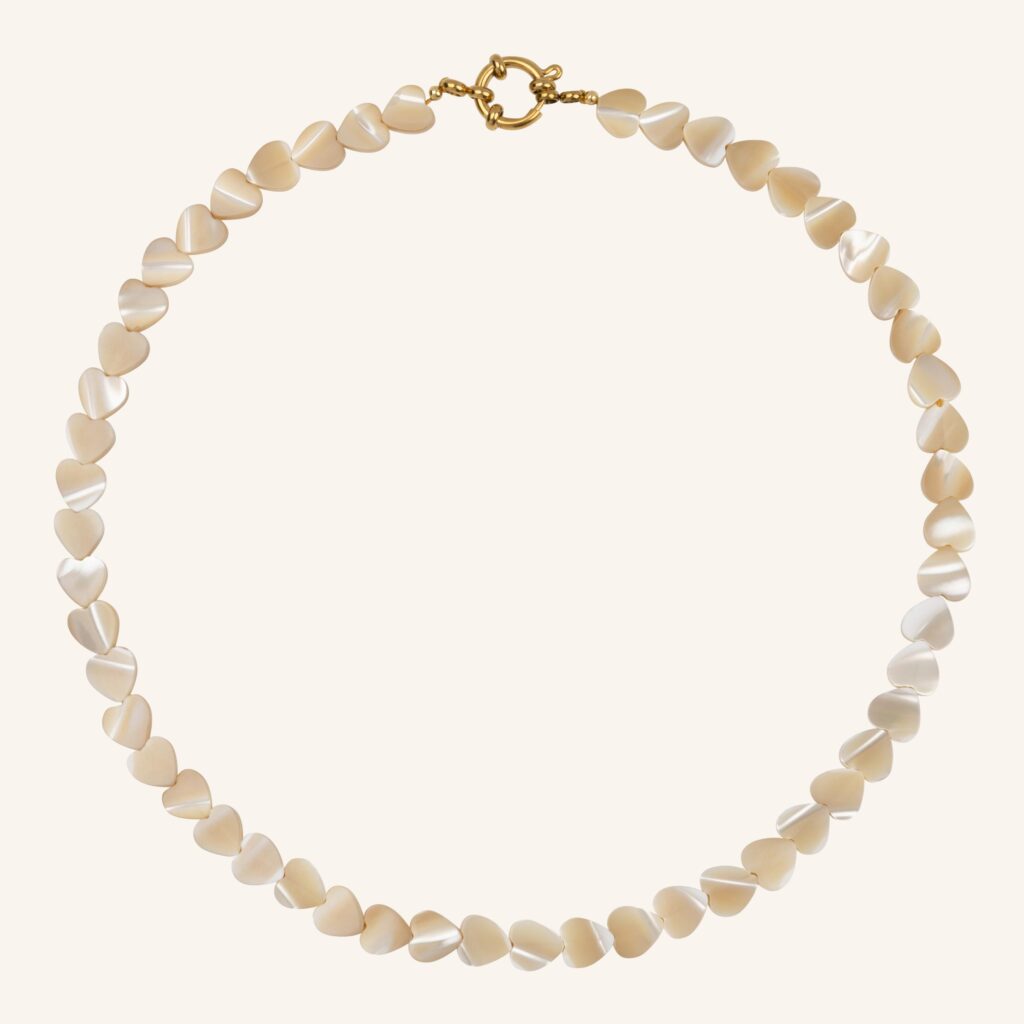 Ketting beige hearts