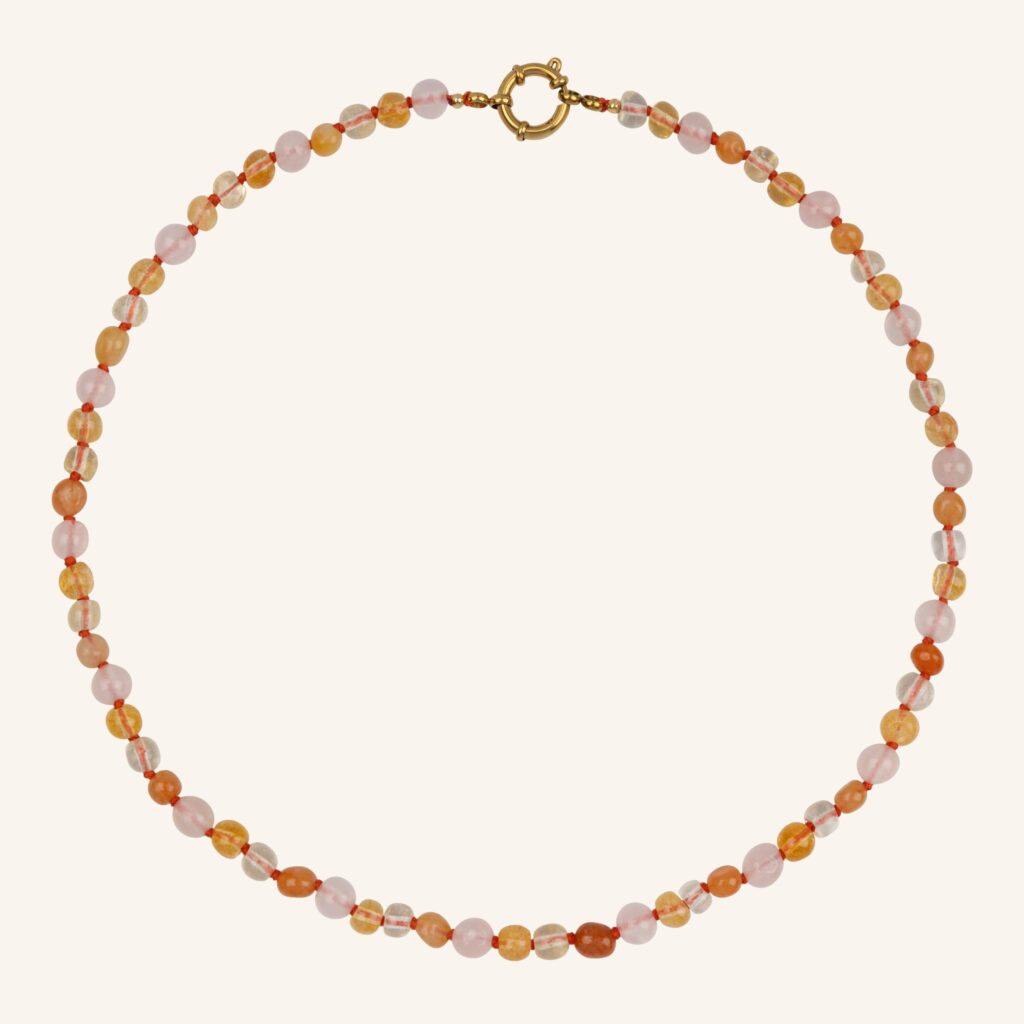 Ketting light pink / brown