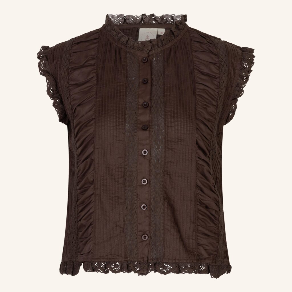 Kaat lace blouse chocolate brown NOOS - Woman