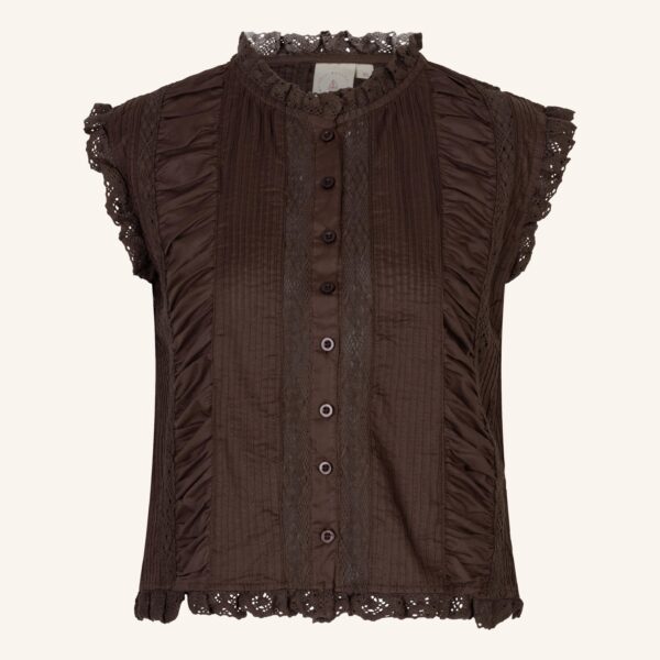 Kaat lace blouse chocolate brown NOOS - Woman