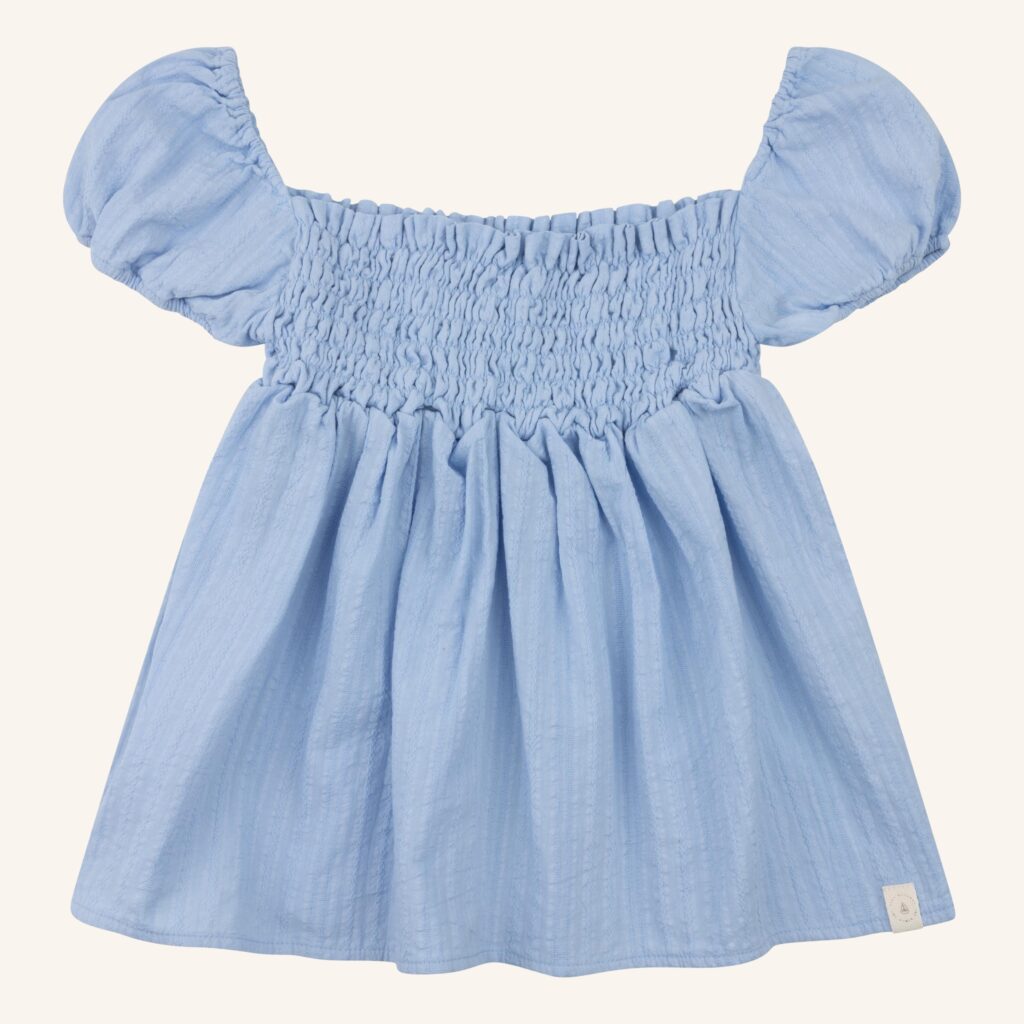 Emma top blue mousseline