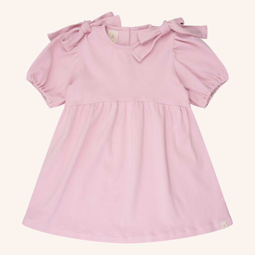 Fransje bow dress pink rib