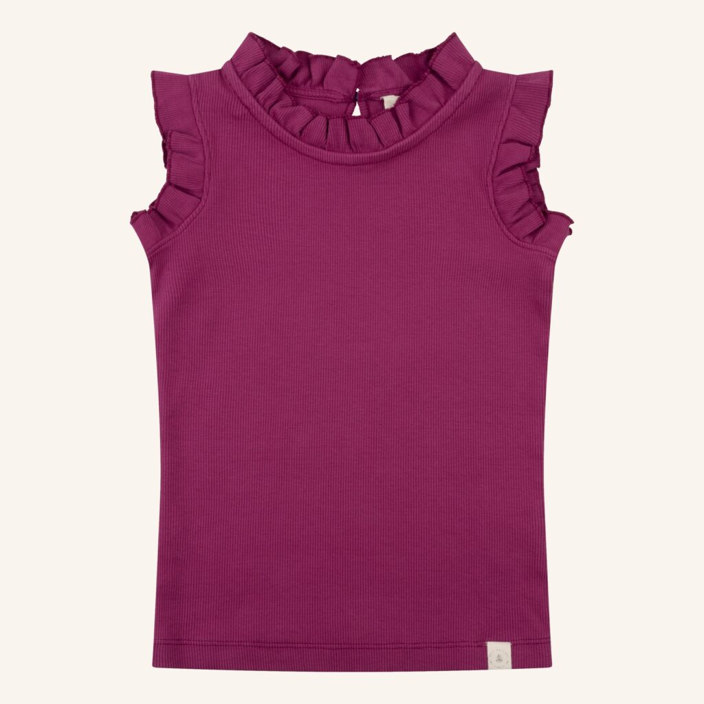 Ruffle top berry rib