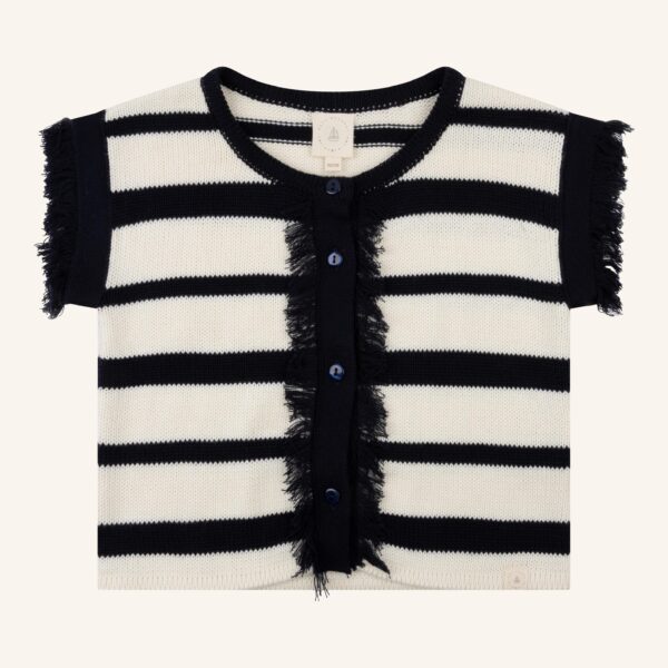 Claire striped ruffle gillet - woman