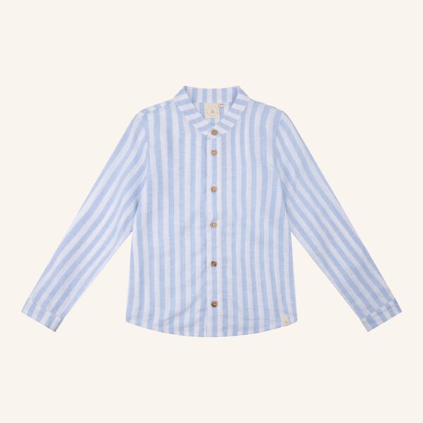 Parker blouse blue linnen stripe
