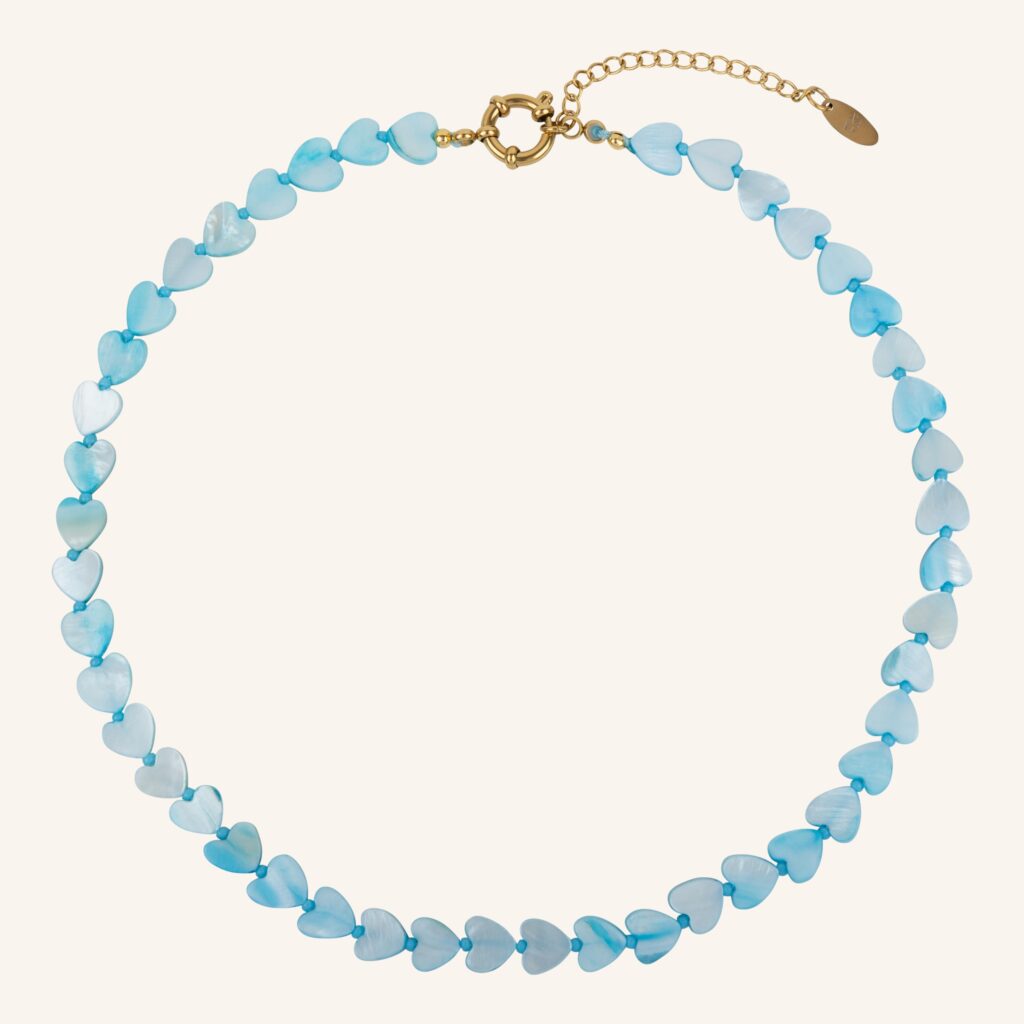 collier cœur bleu