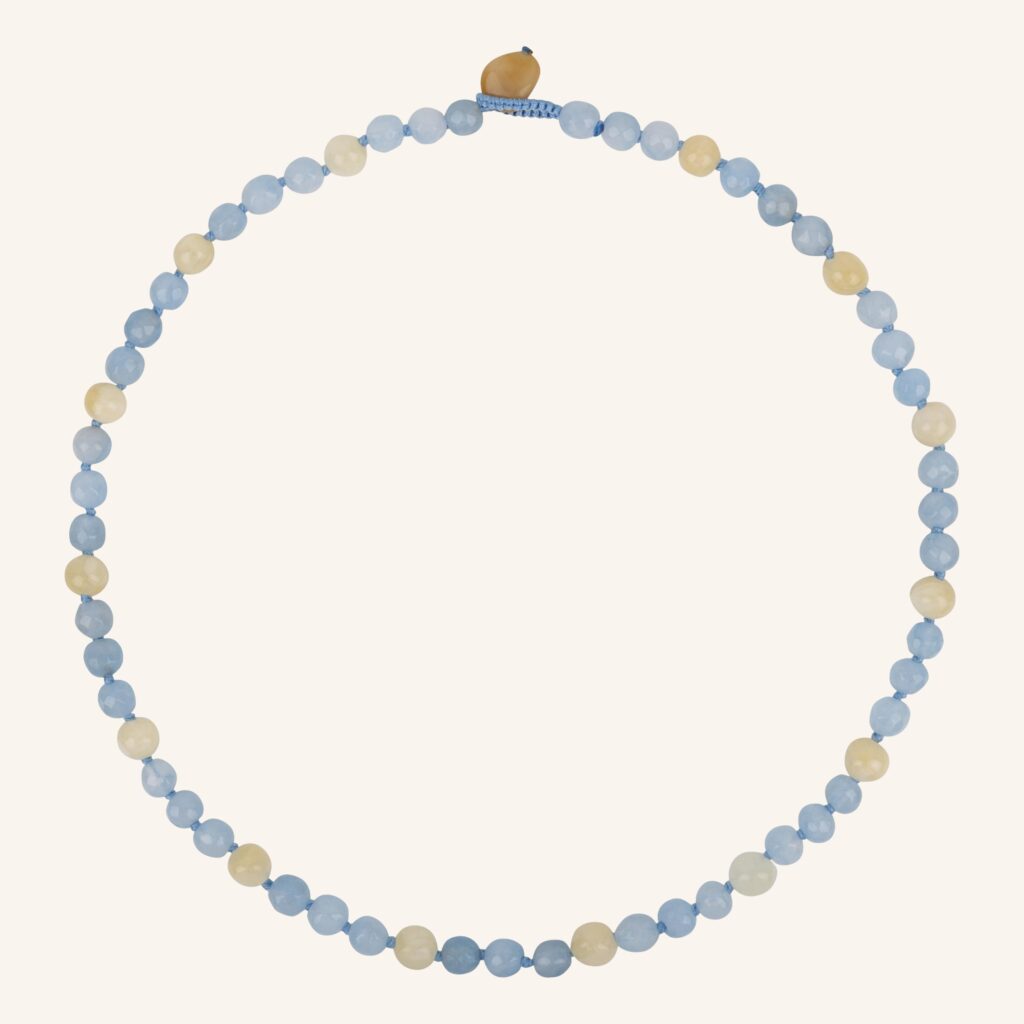 Collier pour garçon bleu clair et beige