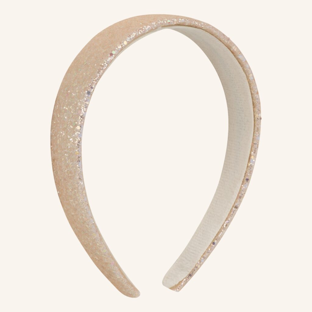 Stirnband in Creme mit Glitzer