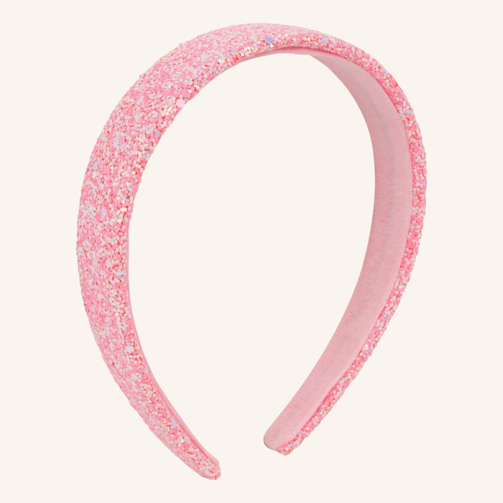 Stirnband in Fuchsia mit Glitzer