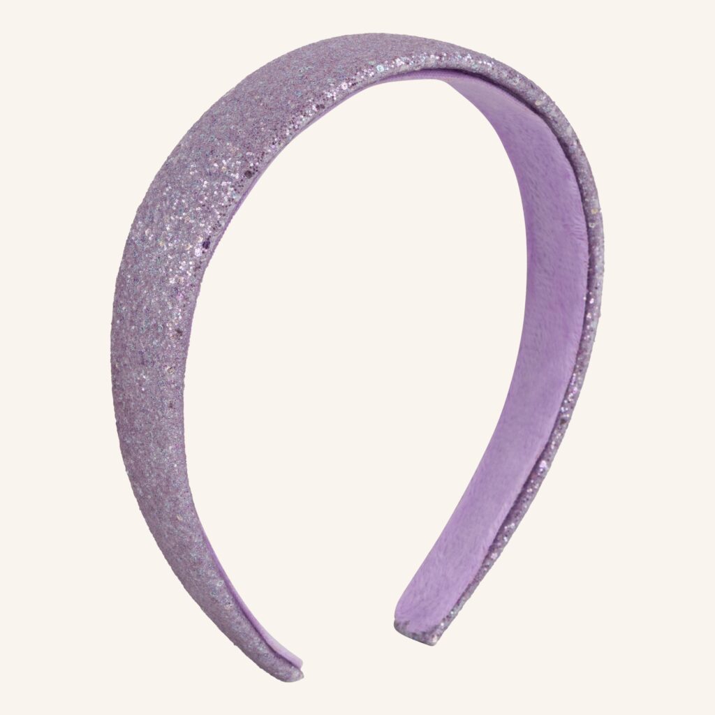 Stirnband in Lila mit Glitzer
