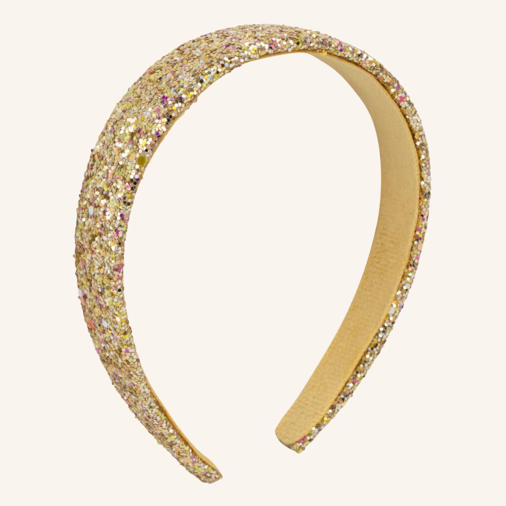 Stirnband mit goldenem Glitzer