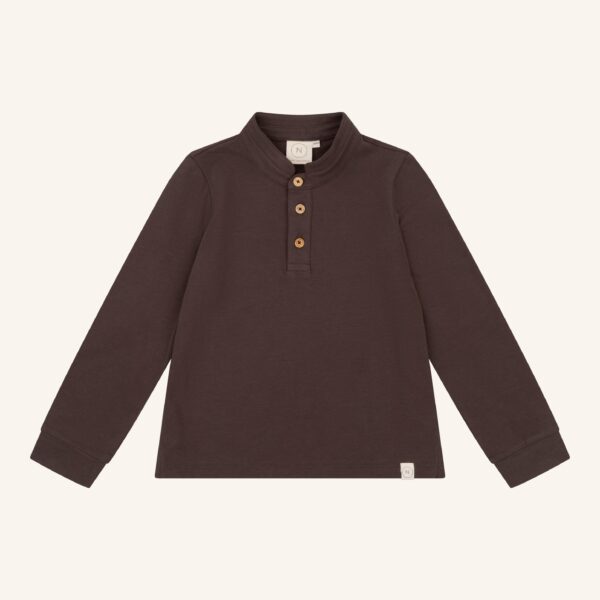 Boys polo darkbrown jersey