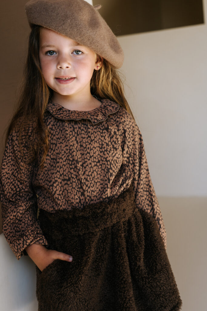 Pippa-Top, Leopardenmuster, braun