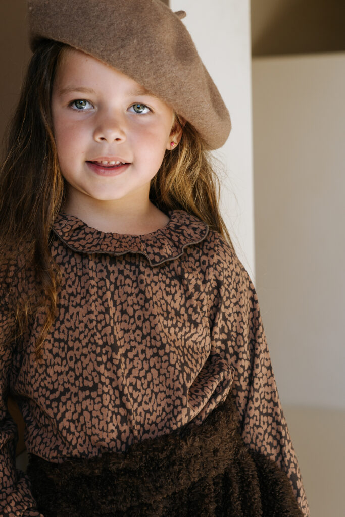 Pippa-Top, Leopardenmuster, braun