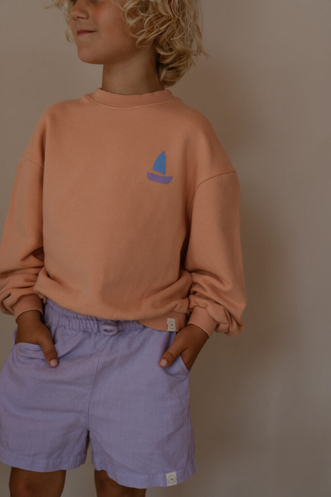 Niels short linnen lila