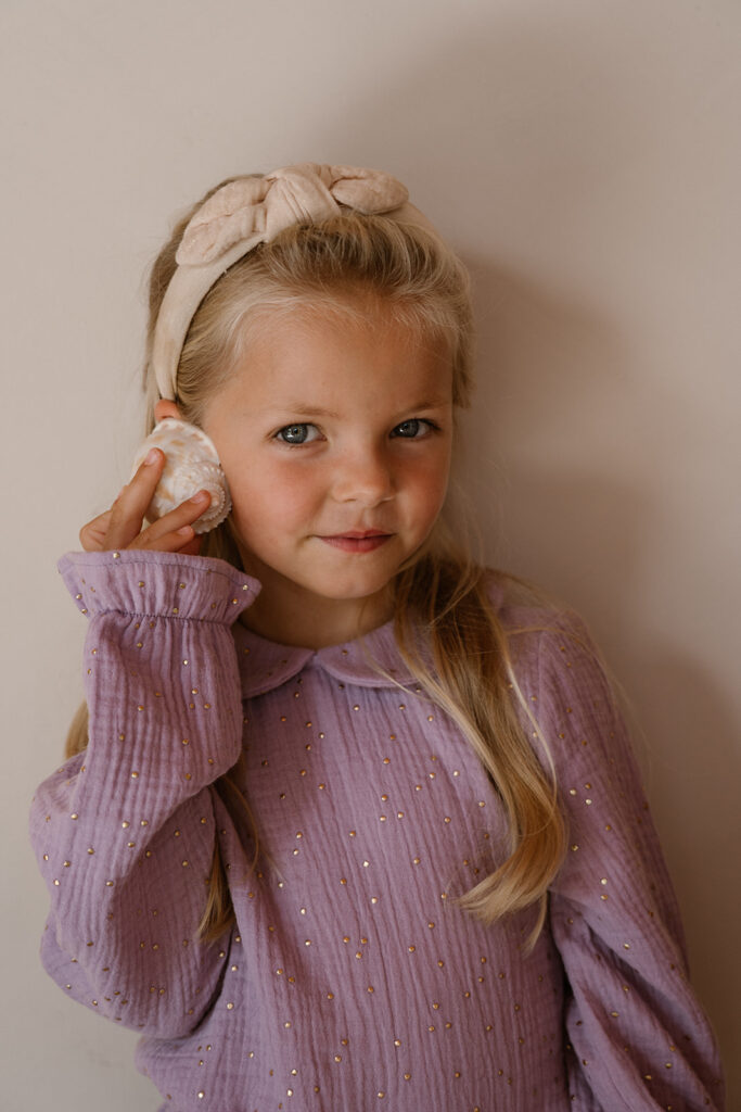 June top lila gold mousseline