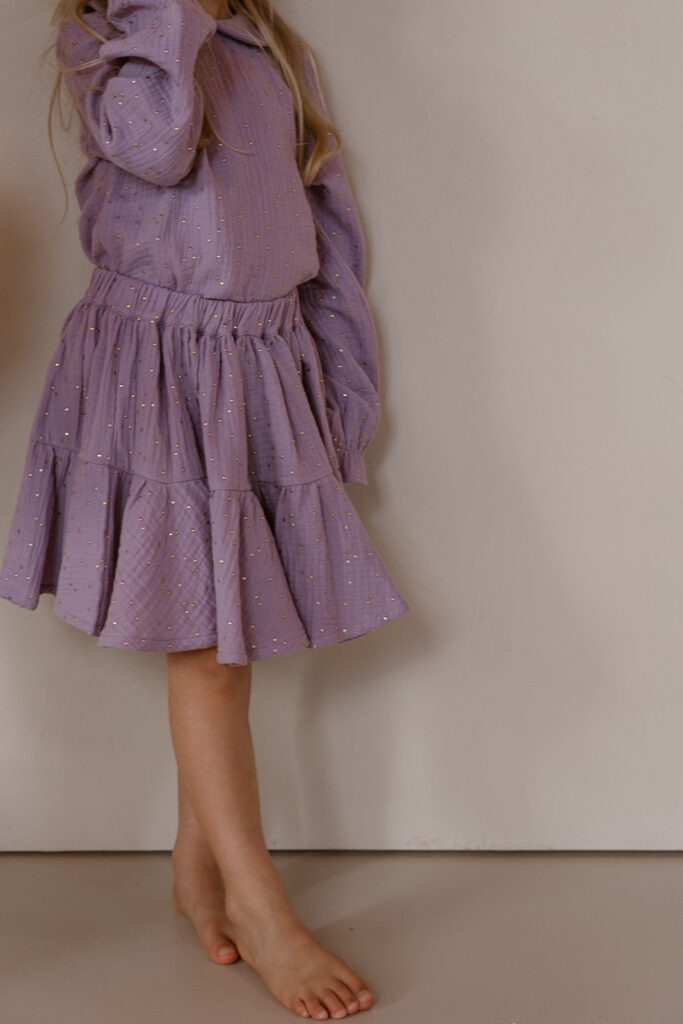 Faith skirt lila gold mousseline