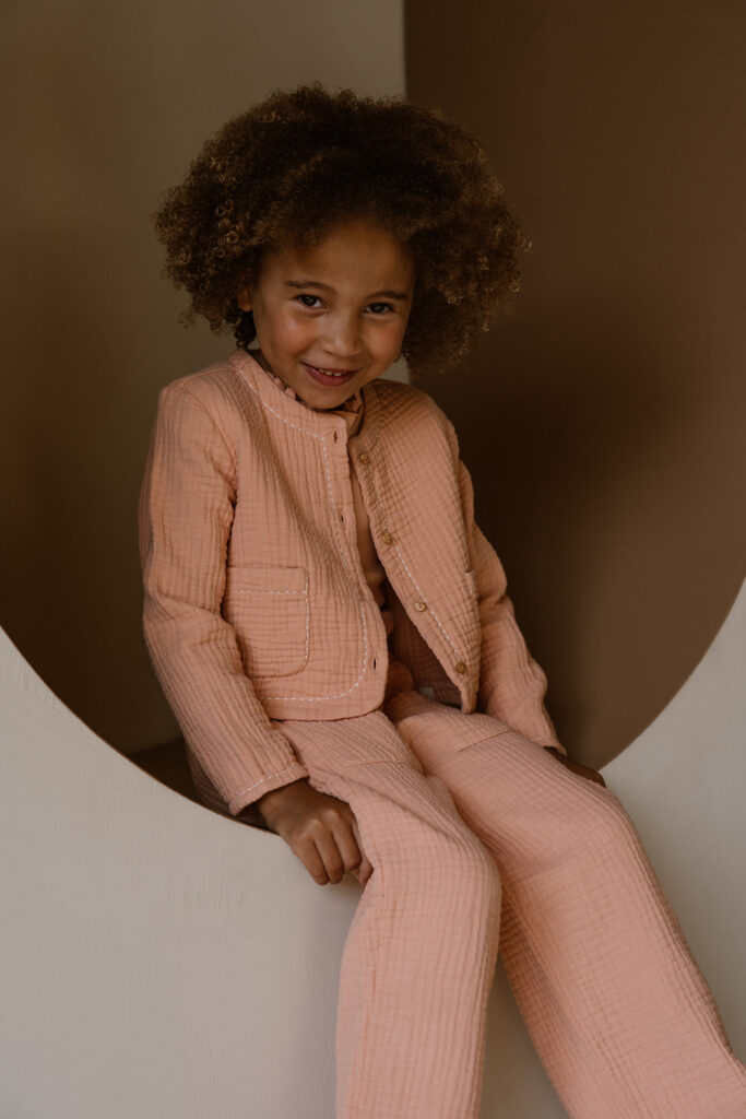 Wide leg pink sand mousseline with pockets