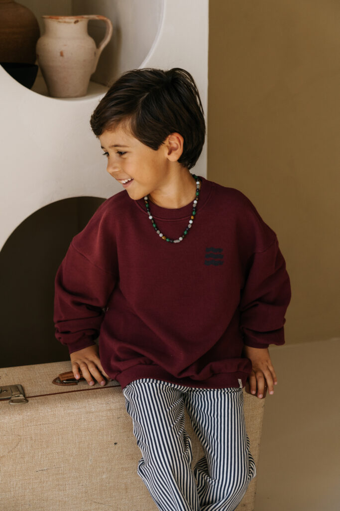 Oversized sweater waves burgundy