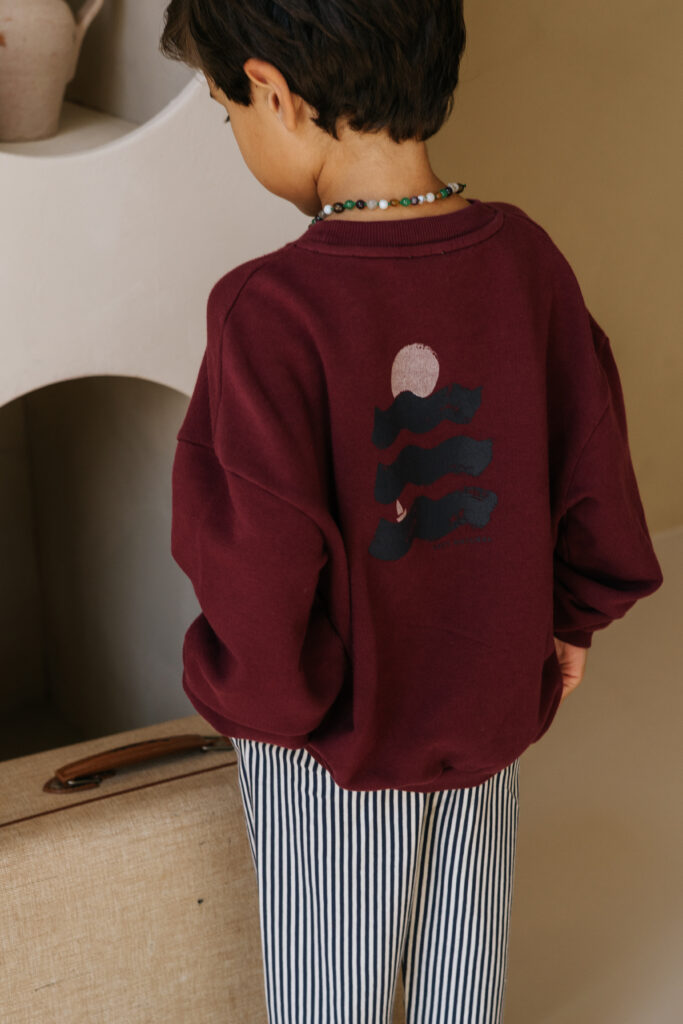 Oversized sweater waves burgundy